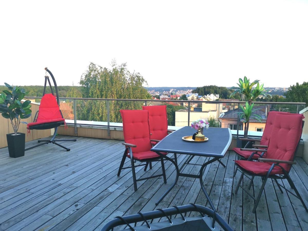 Апартаменты Luxury Penthouse With Large Terrace & Panoramic Old Town View Вильнюс Экстерьер фото